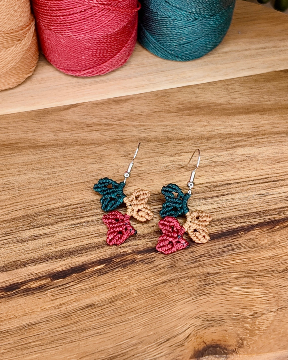 Boucles d'oreilles - Éclat botanique - Micro-macramé