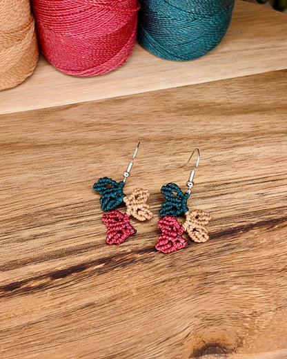 Boucles d'oreilles - Éclat botanique - Micro-macramé