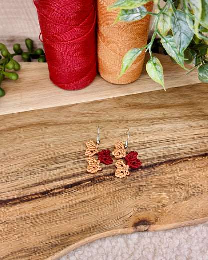 Boucles d'oreilles - Éclat botanique - Micro-macramé
