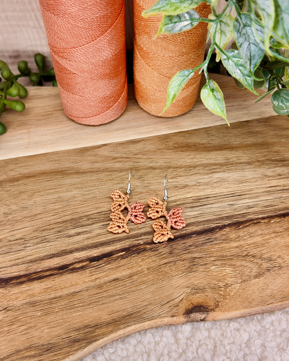Boucles d'oreilles - Éclat botanique - Micro-macramé