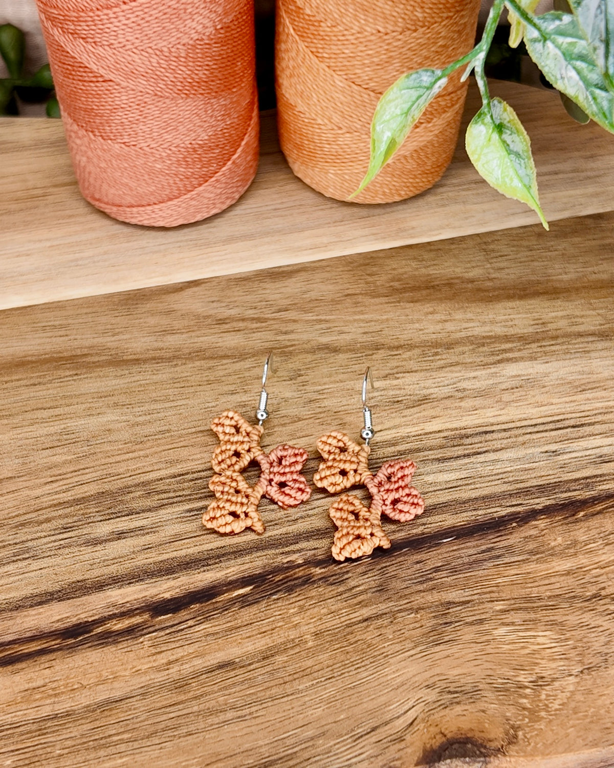 Boucles d'oreilles - Éclat botanique - Micro-macramé