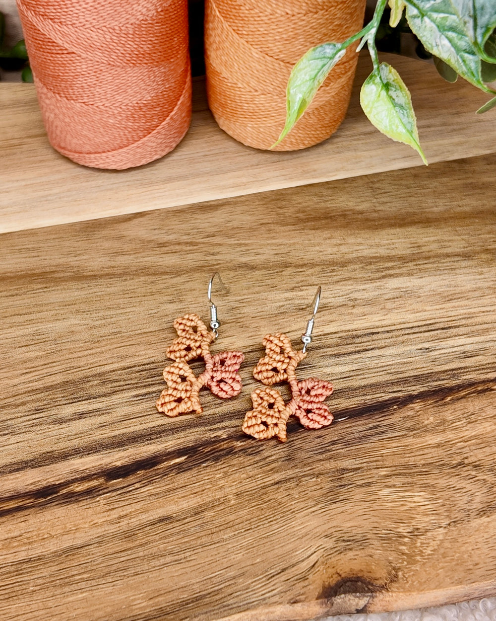 Boucles d'oreilles - Éclat botanique - Micro-macramé