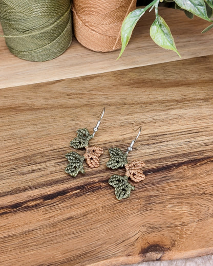 Boucles d'oreilles - Éclat botanique - Micro-macramé